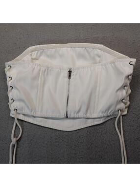 Beige Botany Sleeveless Strapless Crop Tube Top Medium